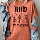 Medium Yam Bad To The Bone Skeleton Witch Halloween Spooky Vintage Gothic Motifs And Timeless Charm Comfort Colors Tee
