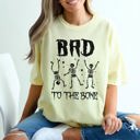Medium Butter Bad To The Bone Funny Skeleton Retro Vintage Classic Rockabilly Design Elements Comfort Colors Tee
