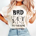 XL Ivory Cream Bad To The Bone Funny Skeleton Retro Vintage Classic Rockabilly Design Elements Comfort Colors Tee