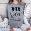 Large Granite Light Gray Bad To The Bone Funny Skeleton Retro Vintage Classic Rockabilly Design Elements Comfort Colors Tee