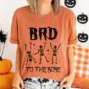 Small Yam Bad To The Bone Funny Skeleton Retro Vintage Classic Rockabilly Design Elements Comfort Colors Tee
