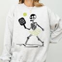 XXL Ash Light Gray Pickleball Skeleton Witch Meme Halloween Spooky Costume Exclusive Limited Edition Sweatshirt