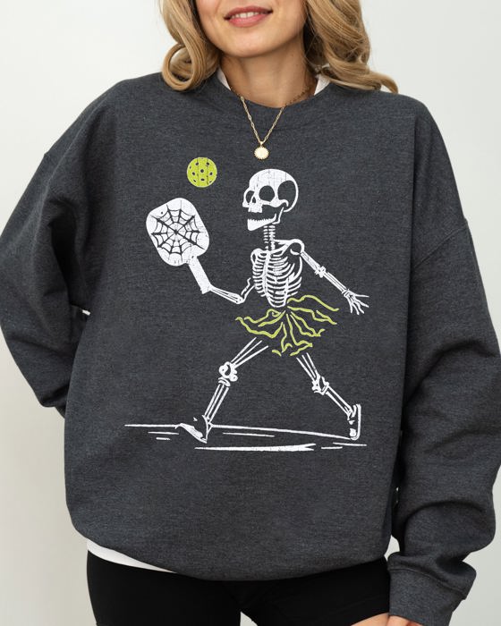 Pickleball Skeleton Witch Meme Halloween Spooky Costume Exclusive Limited Edition Sweatshirt