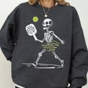 XL Dark Gray Heather Pickleball Skeleton Witch Meme Halloween Spooky Costume Exclusive Limited Edition Sweatshirt