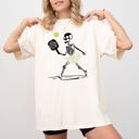 XXL Ivory Cream Pickleball Skeleton Halloween Witch Graphic Meme Limited Edition Comfort Colors Tee