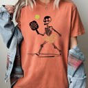 Medium Yam Pickleball Skeleton Halloween Witch Graphic Meme Limited Edition Comfort Colors Tee