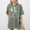 XXL Moss Dark Green Pickleball Skeleton Halloween Witch Graphic Meme Limited Edition Comfort Colors Tee