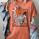  Pumpkin Head Skeleton Coffee Witch Aesthetic Meme Halloween Spooky Comfort Colors Tee