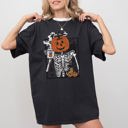 XXL Black Pumpkin Head Skeleton Coffee Witch Aesthetic Meme Halloween Spooky Comfort Colors Tee