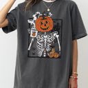 XXXL Pepper Dark Gray Pumpkin Head Skeleton Coffee Witch Aesthetic Meme Halloween Spooky Comfort Colors Tee
