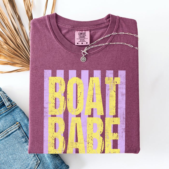 Boat Babe Beach Ready Vacation Sunshine Summer Fun Edition Coastal Living Comfort Colors Tee