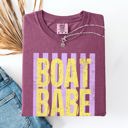 Small Berry Red Boat Babe Beach Ready Vacation Sunshine Summer Fun Edition Coastal Living Comfort Colors Tee
