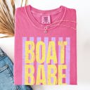 Medium Crunchberry Pink Boat Babe Beach Ready Vacation Sunshine Summer Fun Edition Coastal Living Comfort Colors Tee