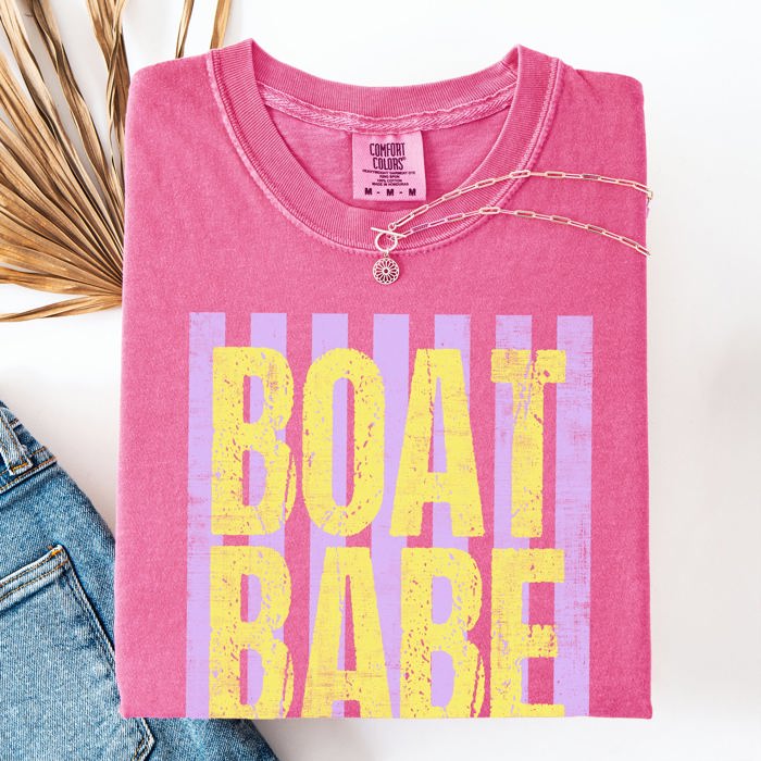 Boat Babe Beach Ready Vacation Sunshine Summer Fun Edition Coastal Living Comfort Colors Tee