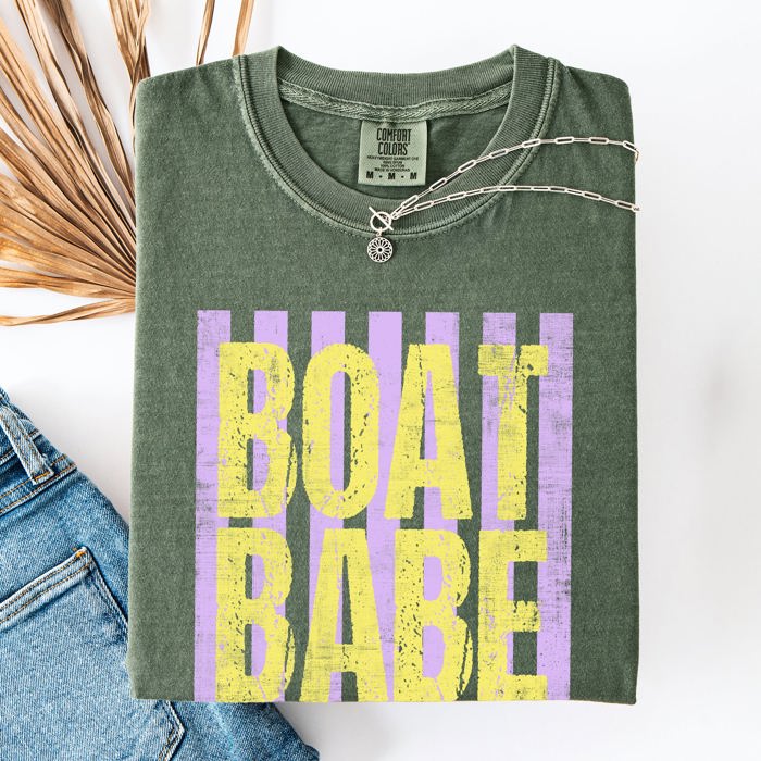 Boat Babe Beach Ready Vacation Sunshine Summer Fun Edition Coastal Living Comfort Colors Tee