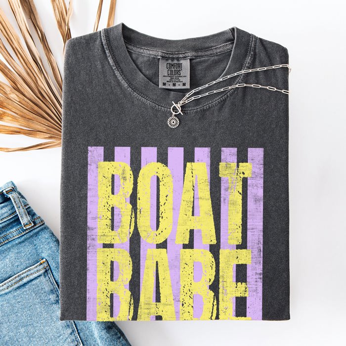 Boat Babe Beach Ready Vacation Sunshine Summer Fun Edition Coastal Living Comfort Colors Tee