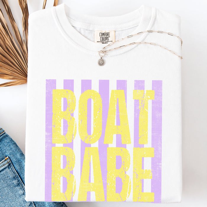 Boat Babe Beach Ready Vacation Sunshine Summer Fun Edition Coastal Living Comfort Colors Tee