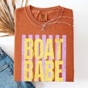 Small Yam Boat Babe Beach Ready Vacation Sunshine Summer Fun Edition Coastal Living Comfort Colors Tee