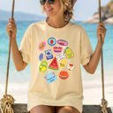 Large Butter Cute Fruit Labels Rio Colorful Beach Ready Vacation Sunshine Summer Fun Comfort Colors Tee