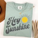 XL Bay Light Sage Hey Sunshine Positivity Beach Ready Vacation Summer Fun Faith Hope Joy Comfort Colors Tee