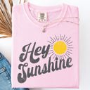 XXXL Blossom Light Pink Hey Sunshine Positivity Beach Ready Vacation Summer Fun Faith Hope Joy Comfort Colors Tee