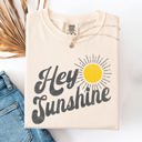 Small Ivory Cream Hey Sunshine Positivity Beach Ready Vacation Summer Fun Faith Hope Joy Comfort Colors Tee