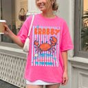 XL Crunchberry Pink If Crabby Return To Beach, Blue Strips, Beach Ready, Vacation, Sunshine, Summer Fun Comfort Colors Tee