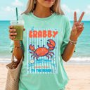 XL Island Reef Green If Crabby Return To Beach, Blue Strips, Beach Ready, Vacation, Sunshine, Summer Fun Comfort Colors Tee