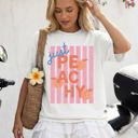 Medium White Just Peachy Rio Fruit Pastels Summer Vibes Playful Fashion Forward Comfort Colors Tee