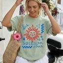 Large Bay Light Sage Le Soleil Beach Ready Vacation Sunshine Summer Fun Vibes For The Shore Comfort Colors Tee