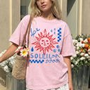 Small Blossom Light Pink Le Soleil Beach Ready Vacation Sunshine Summer Fun Vibes For The Shore Comfort Colors Tee