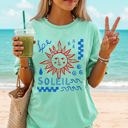 Large Island Reef Green Le Soleil Beach Ready Vacation Sunshine Summer Fun Vibes For The Shore Comfort Colors Tee