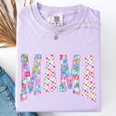  Mama Colorful Floral Patterns Bright Summer Beach Vacation Mood Floral Design Comfort Colors Tee