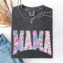  Mama Colorful Floral Patterns Bright Summer Beach Vacation Mood Floral Design Comfort Colors Tee