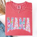 XXXL Watermelon Pink Mama Colorful Floral Patterns Bright Summer Beach Vacation Mood Floral Design Comfort Colors Tee