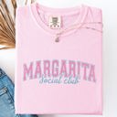  Margarita Social Club Beach Ready Sunshine Summer Fun Floral Motif Comfort Colors Tee