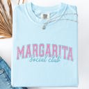 XXXL Chambray Baby Blue Margarita Social Club Beach Ready Sunshine Summer Fun Floral Motif Comfort Colors Tee