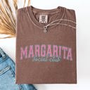 XXL Espresso Brown Margarita Social Club Beach Ready Sunshine Summer Fun Floral Motif Comfort Colors Tee