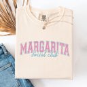 XL Ivory Cream Margarita Social Club Beach Ready Sunshine Summer Fun Floral Motif Comfort Colors Tee