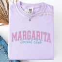 XL Orchid Light Purple Margarita Social Club Beach Ready Sunshine Summer Fun Floral Motif Comfort Colors Tee