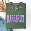 XL Moss Dark Green Margarita Weather Beach Ready Vacation Sunshine Summer Fun Floral Pastel Comfort Colors Tee