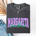 Large Pepper Dark Gray Margarita Weather Beach Ready Vacation Sunshine Summer Fun Floral Pastel Comfort Colors Tee