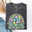 Medium Pepper Dark Gray Pastel Retro Smiley Face Beach Ready Vacation Sunshine Summer Fun Comfort Colors Tee