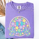Small Violet Purple Pastel Retro Smiley Face Beach Ready Vacation Sunshine Summer Fun Comfort Colors Tee