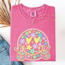 XXXL Crunchberry Pink Pastel Retro Smiley Face Hearts Beach Ready Vacation Sunshine Summer Fun Comfort Colors Tee