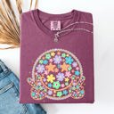 XXL Berry Red Pastel Retro Smiley Face Stars Beach Ready Vacation Sunshine Summer Fun Comfort Colors Tee