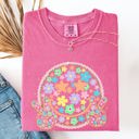 XL Crunchberry Pink Pastel Retro Smiley Face Stars Beach Ready Vacation Sunshine Summer Fun Comfort Colors Tee
