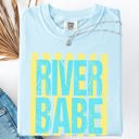 XXXL Chambray Baby Blue River Babe Beach Ready Vacation Sunshine Summer Fun Coastal Vibes Comfort Colors Tee