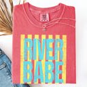 Large Watermelon Pink River Babe Beach Ready Vacation Sunshine Summer Fun Coastal Vibes Comfort Colors Tee