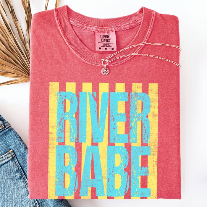River Babe Beach Ready Vacation Sunshine Summer Fun Coastal Vibes Comfort Colors Tee